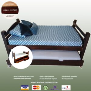 Cama de madera  Tamaño Imperial con Gavetas abajo