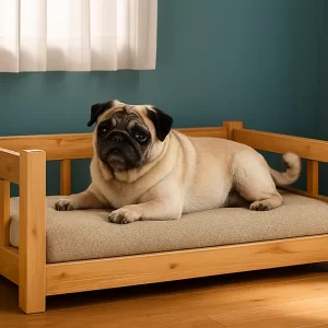 cama de madera para mascotas
