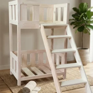 Inicio cama litera de madera para mascotas