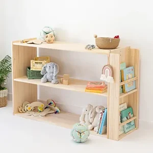 estantería con librera infantil montessori