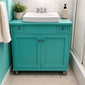 mueble de madera para lavamanos