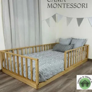 cama montessori con baranda